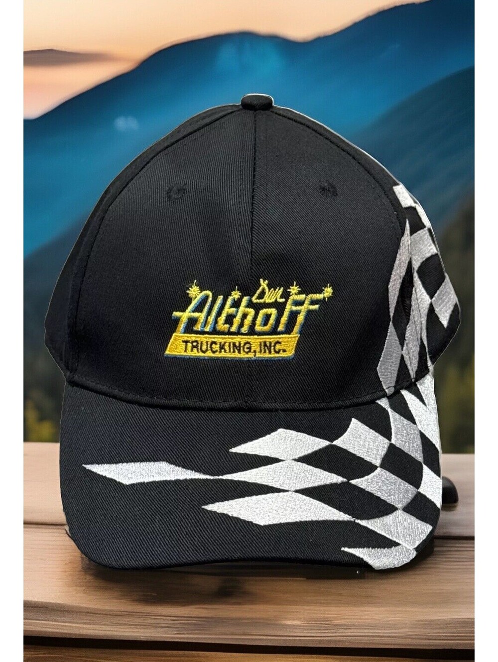 Dan Althoff Trucking Checkered Flag Diesel Rig Dump Trucks Black Baseball Cap